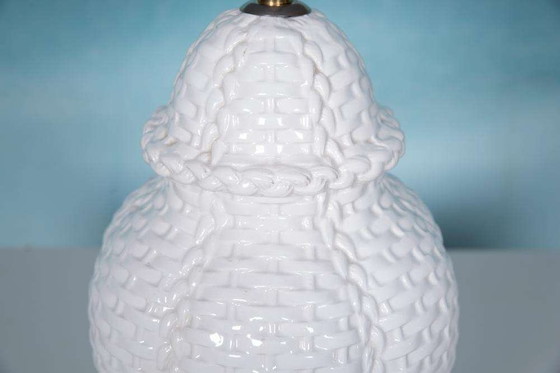 Image 1 of Lampe de table vintage céramique tressée lampe de table regency