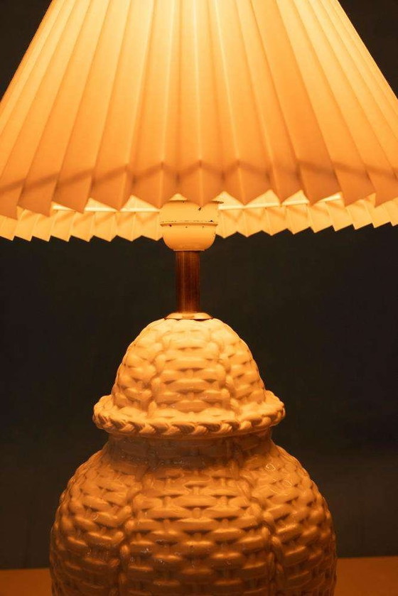 Image 1 of Lampe de table vintage céramique tressée lampe de table regency