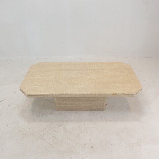 Image 1 of Table basse vintage en travertin, Italie 1980