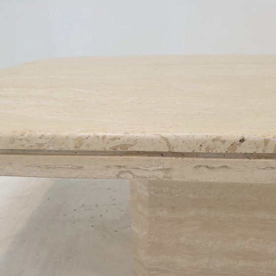 Image 1 of Table basse vintage en travertin, Italie 1980