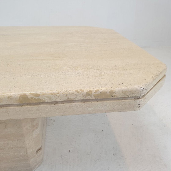 Image 1 of Table basse vintage en travertin, Italie 1980