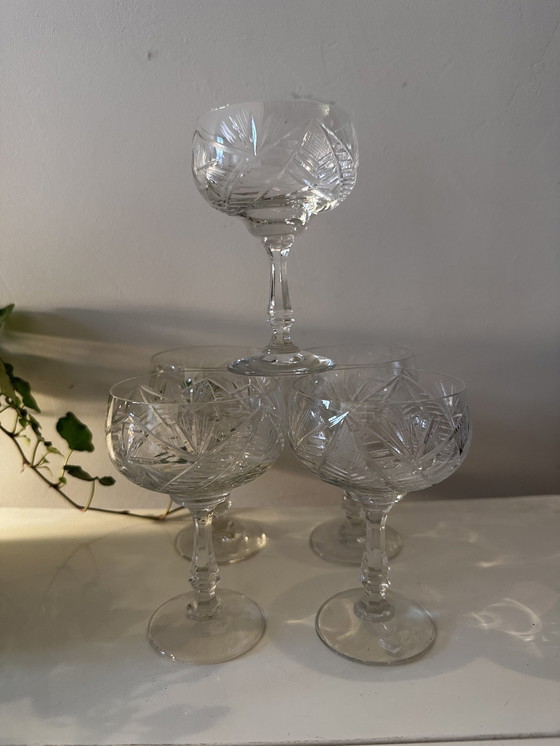 Image 1 of 5 verres à pied en cristal