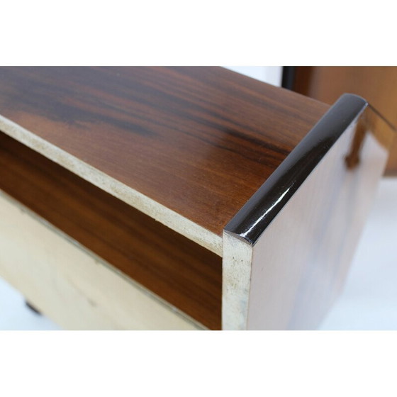 Image 1 of Paire de tables de chevet vintage en noyer, Italie 1960