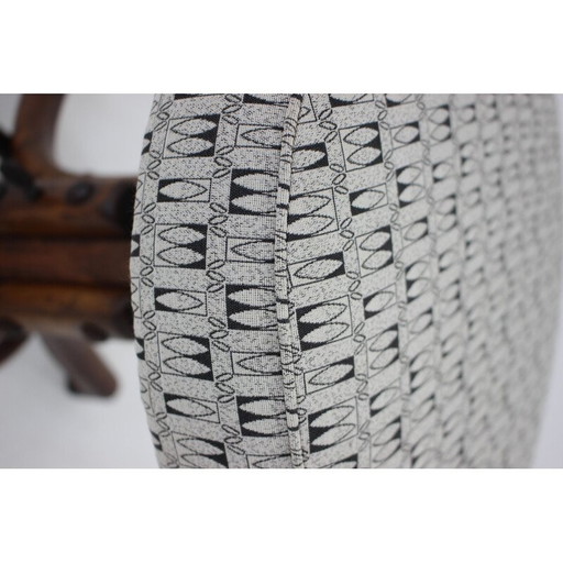 Tabouret de piano vintage en bois courbé et hêtre ,Tchécoslovaquie années 1930