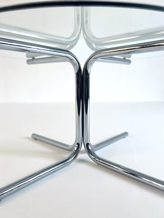 Image 1 of Table basse Space Age Chrome & Verre