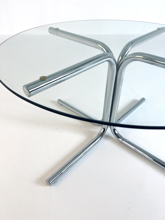 Image 1 of Table basse Space Age Chrome & Verre