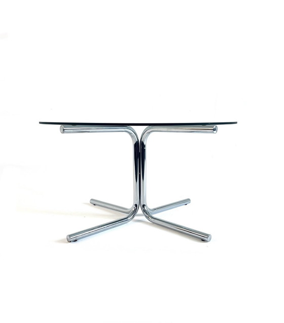 Image 1 of Table basse Space Age Chrome & Verre