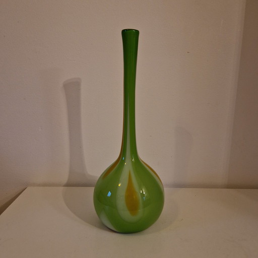 Vase bouteille en verre vintage des années 1970