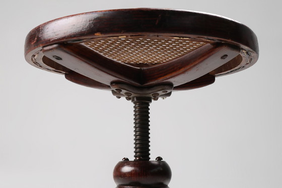 Image 1 of Tabouret de piano autrichien en hêtre et bentwood par Michael Thonet pour Thonet, 1890s