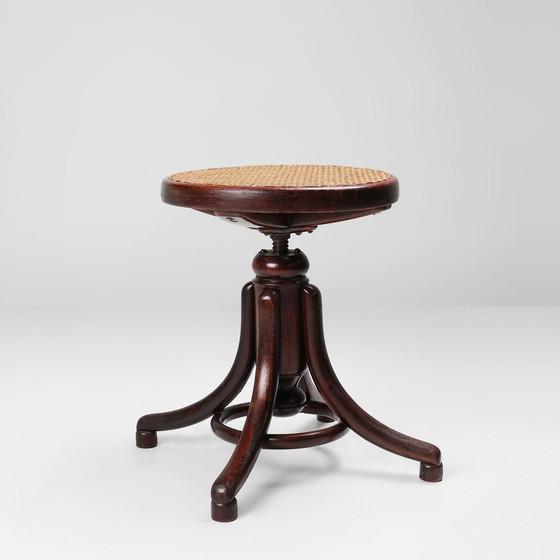 Image 1 of Tabouret de piano autrichien en hêtre et bentwood par Michael Thonet pour Thonet, 1890s
