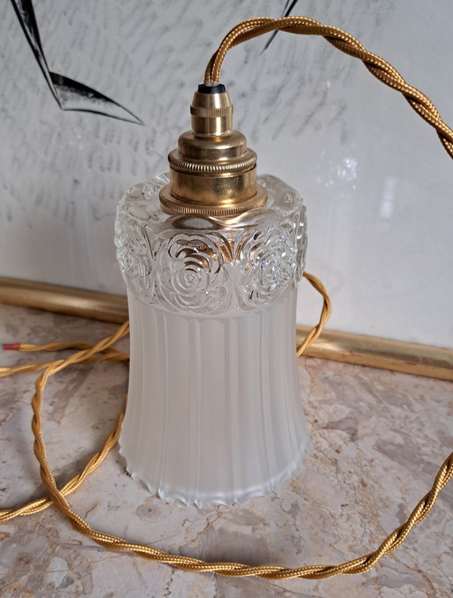 Lampe pendante en verre vintage