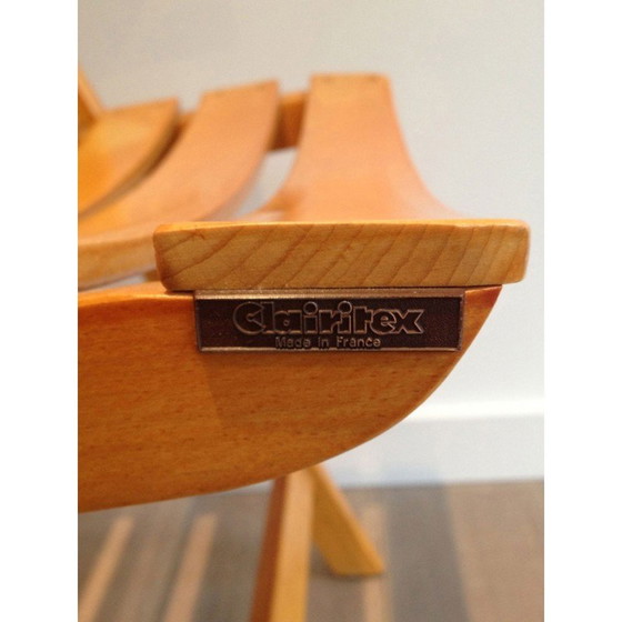 Image 1 of Paire de fauteuils en bois vintage pour Clairitex, 1970