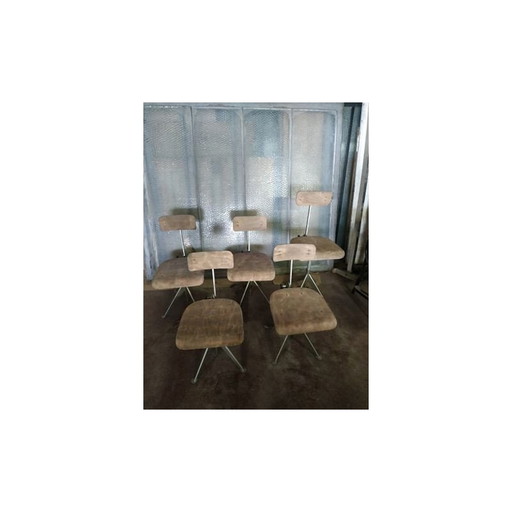 lot de 5 Chaise Vintage Odlberg Olson Jean Prouvé Suédoise 1960