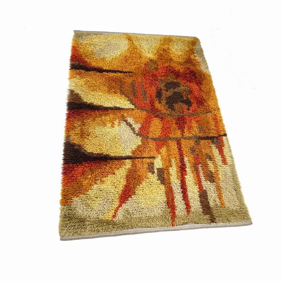 Image 1 of Tapis abstrait scandinave à poils longs Rya, Suède, années 1960