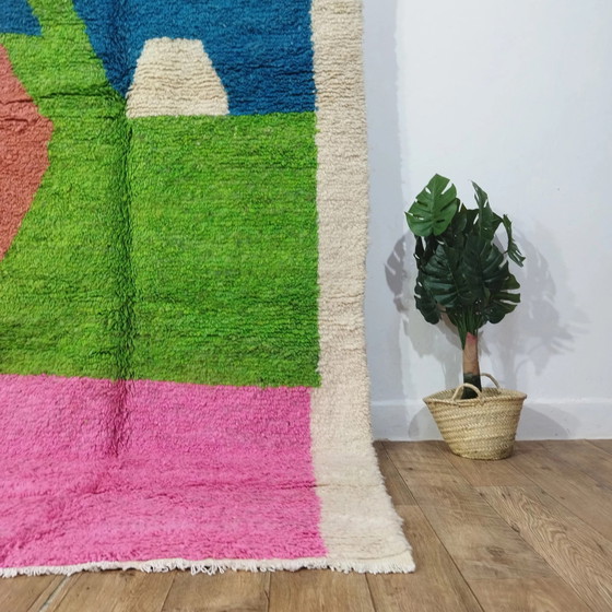 Image 1 of Tapis berbère marocain, multicolore, en laine - Marokkanischer Berberteppich, Mehrfarbig, Aus Wolle