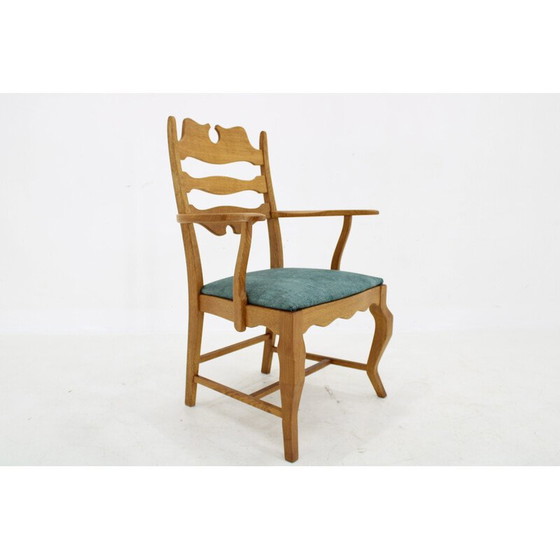 Image 1 of Fauteuil Razorblade vintage en chêne massif par Henning Kjærnulf pour EG Møbler, Danemark 1960