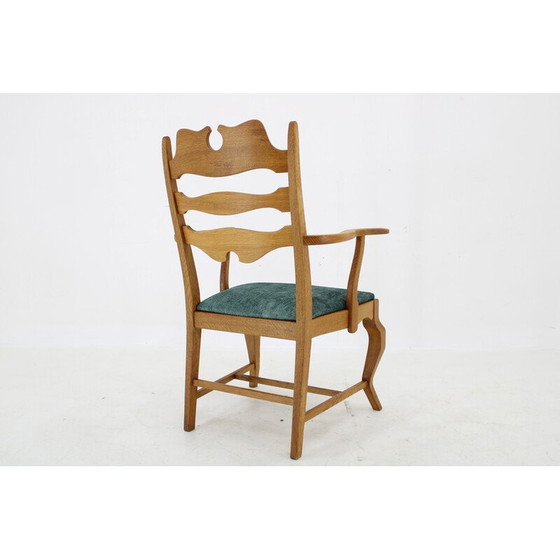 Image 1 of Fauteuil Razorblade vintage en chêne massif par Henning Kjærnulf pour EG Møbler, Danemark 1960