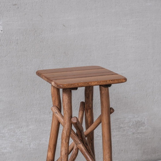Image 1 of Tabouret de bar vintage en bois, Belgique 1970