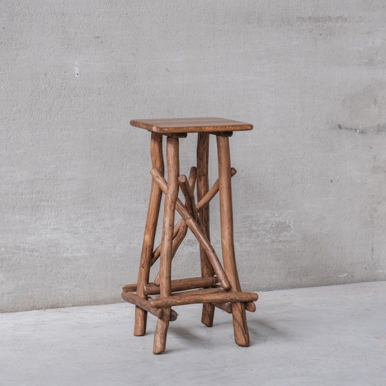 Image 1 of Tabouret de bar vintage en bois, Belgique 1970