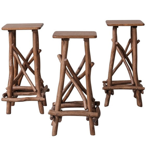Image 1 of Tabouret de bar vintage en bois, Belgique 1970