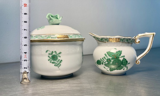 Image 1 of Herend Apponyi Bouquet chinois en moka vert