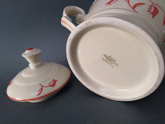 Image 1 of Sucrier à couvercle Otto Prutscher 'Metropolis' Art Déco/Bauhaus 1935