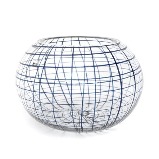 Vase vintage en verre de Murano "Gheno" par Rosanna Toso pour Fratelli Toso, Italie 1980