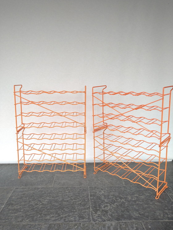 Image 1 of Porte-bouteilles Tomado Retro Orange Wire Steel