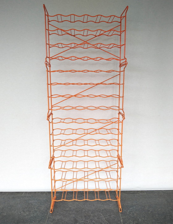 Image 1 of Porte-bouteilles Tomado Retro Orange Wire Steel