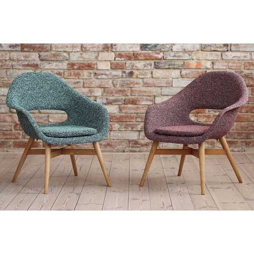 Paire de fauteuils en bois vintage de Miroslav Navrátil, Tchécoslovaquie 1950