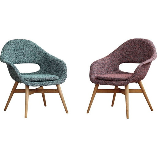 Paire de fauteuils en bois vintage de Miroslav Navrátil, Tchécoslovaquie 1950