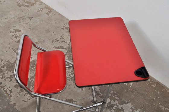 Image 1 of Banc d'école vintage italien pliable