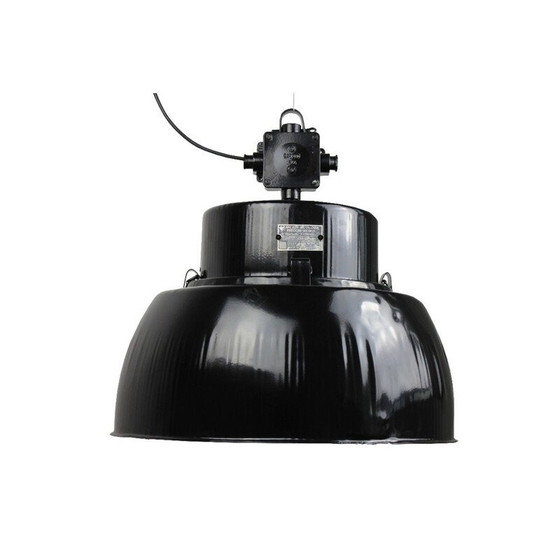 Image 1 of Lampe suspendue industrielle vintage en fer noir, 1960