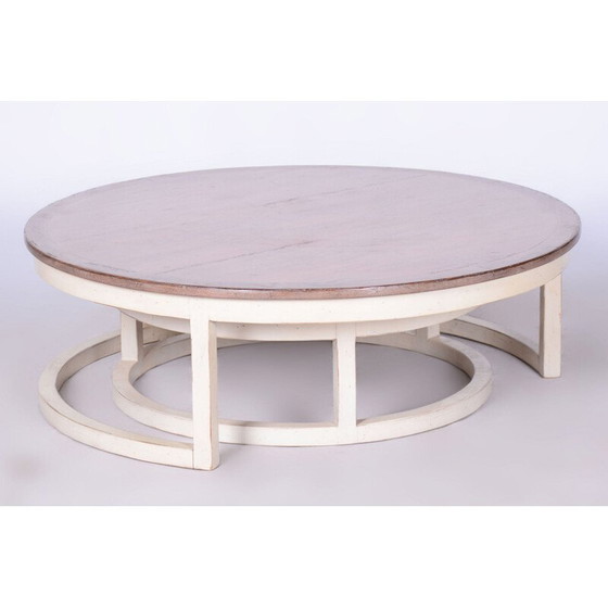 Image 1 of Tables gigognes vintage en cerisier et épicéa, France 1960