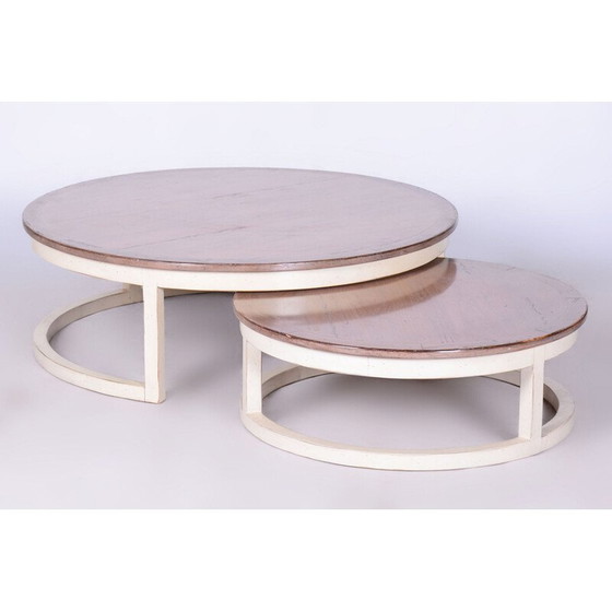 Image 1 of Tables gigognes vintage en cerisier et épicéa, France 1960