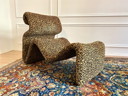 Chaise longue léopard vintage