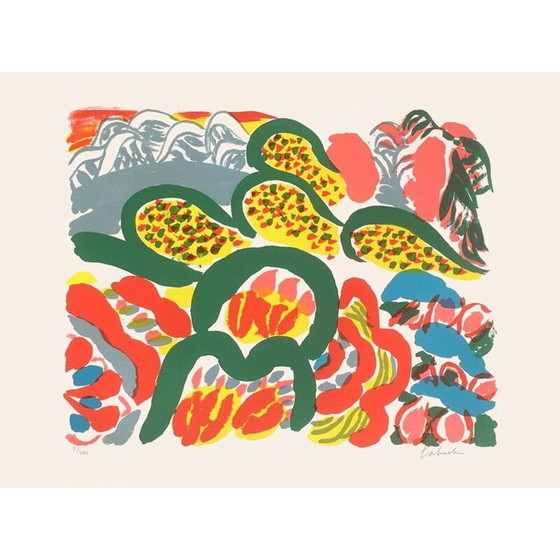 Image 1 of Lithographie vintage "Au loin la mer" de Yasse Tabuchi, 1970