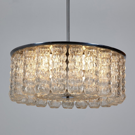 Lustre en verre et chrome