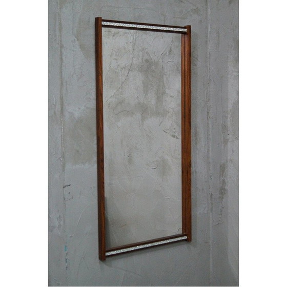 Image 1 of Miroir scandinave vintage en bois de rose, Suède 1960
