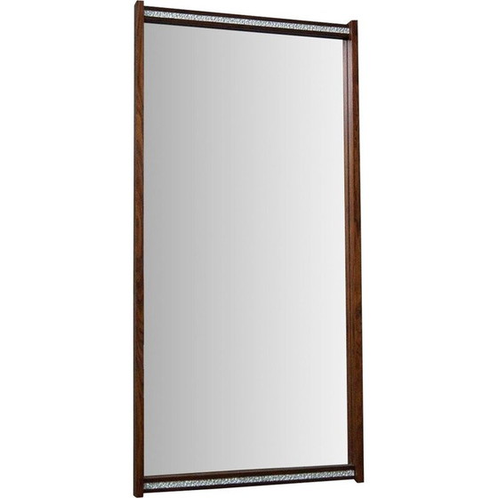 Image 1 of Miroir scandinave vintage en bois de rose, Suède 1960