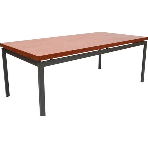 Table basse vintage en teck et métal, années 1960