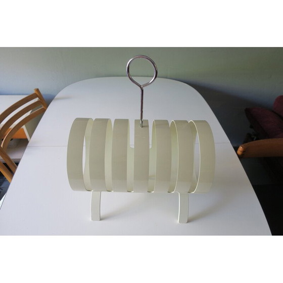 Image 1 of Porte-revues vintage en contreplaqué laqué blanc Opal Möbel, 1970