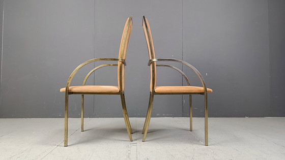 Image 1 of Chaises de salle à manger en laiton par Belgochrom, 1970 - Ensemble de 4