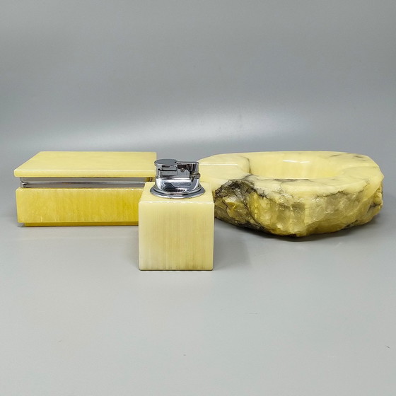 Image 1 of 1960S Gorgeous Alabaster Smoking Set By Romano Bianchi