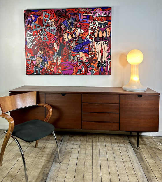 Image 1 of Peinture Acrylique et Posca sur Toile "Moulin Rouge" Art Contemporain par Red Dito