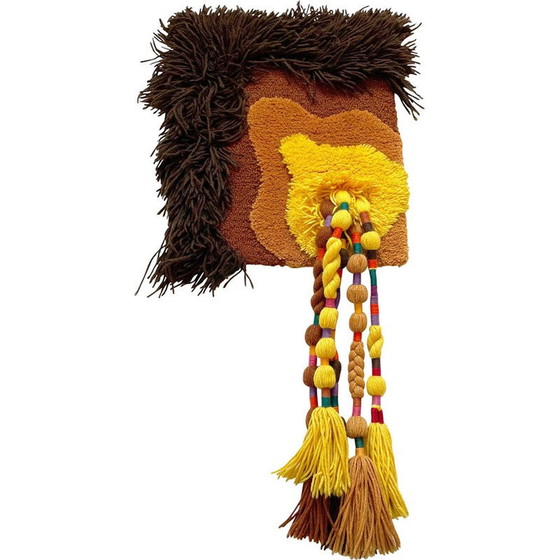 Image 1 of Tapis mural vintage en coton et laine par Ewald Kröner pour Schloss Hackhausen, Allemagne, années 1970