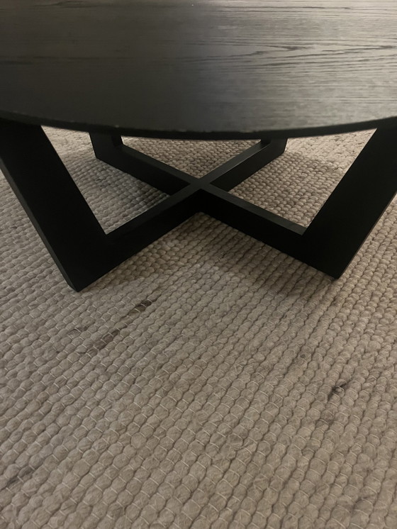 Image 1 of Table basse ronde Placage noir