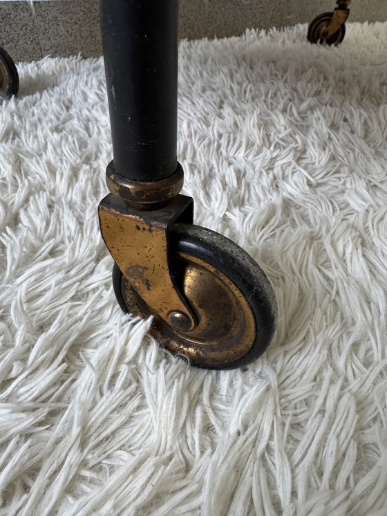 Image 1 of Desserte Roulante Plexi Noir Années 70