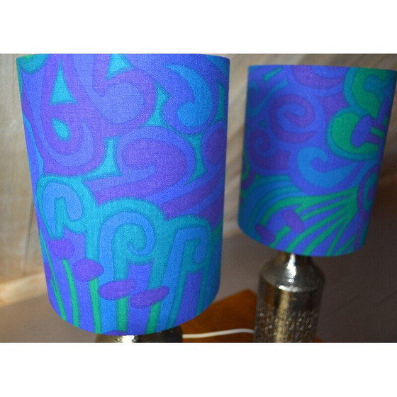 Image 1 of Paire de lampes de table vintage en céramique émaillée par Bitossi pour Bergbom, Suède 1960