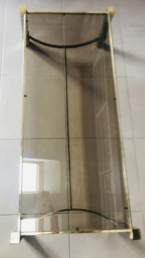 Image 1 of Table De Salon Hollywood Regency Vintage Chromée 